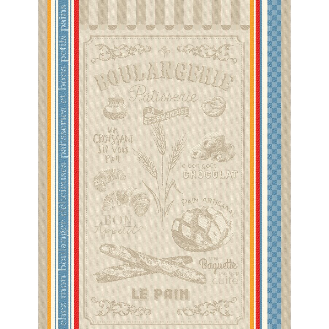 Geschirrtuch aus 100 % Baumwolle mit französischem Bäckerei-Patisserie-Muster.