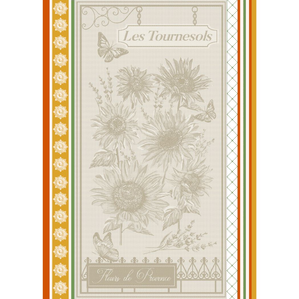 Geschirrtuch aus Baumwolle mit floralem Sonnenblumenmuster